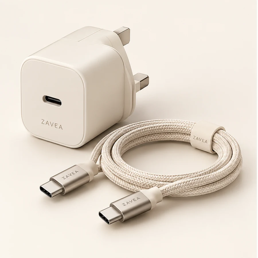 ZAVEA Daily Kit — Wall charger + cable · 30W · USB-C to USB-C · 1m design preview