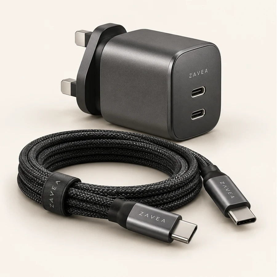 ZAVEA Desk Kit — 65W GaN charger + cable · 65W · USB-C to USB-C · 2m design preview