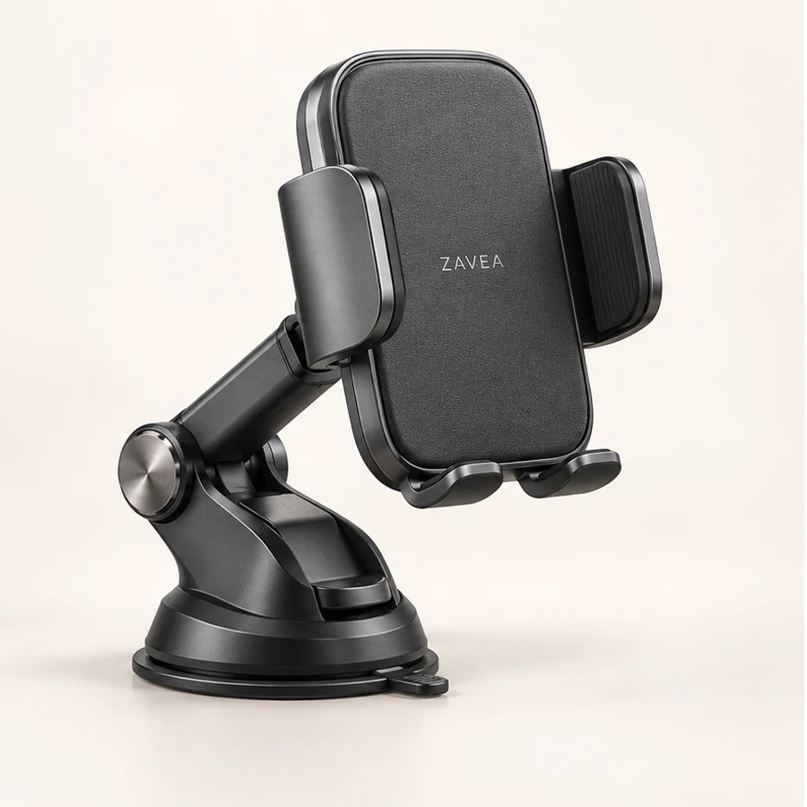 ZAVEA Reach — Adjustable-arm car holder · Windscreen design preview
