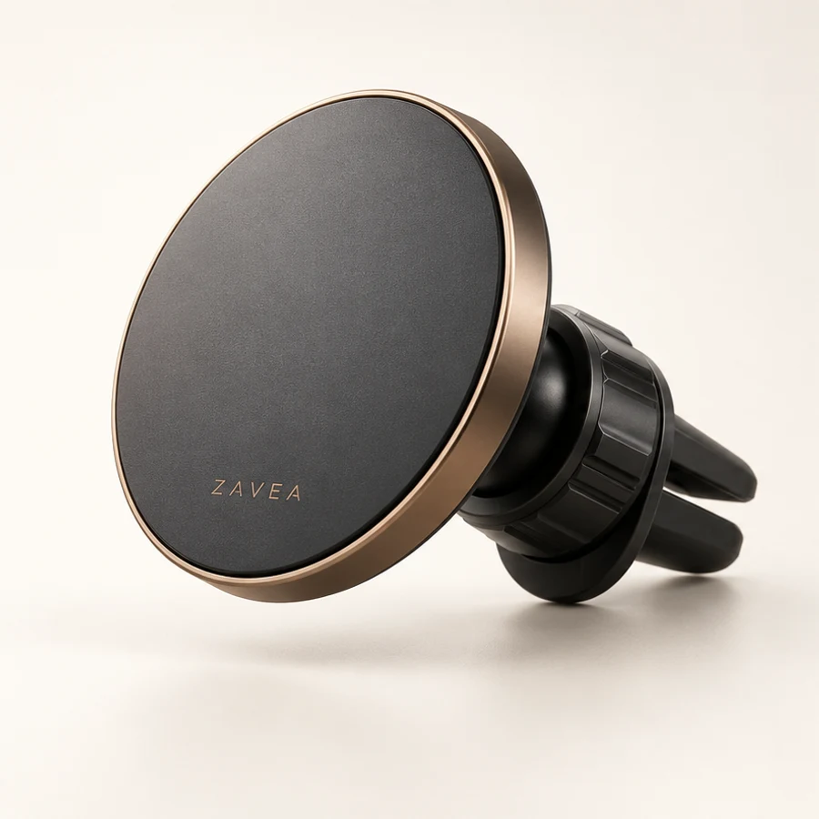 ZAVEA Grip — Magnetic car mount · Dashboard design preview