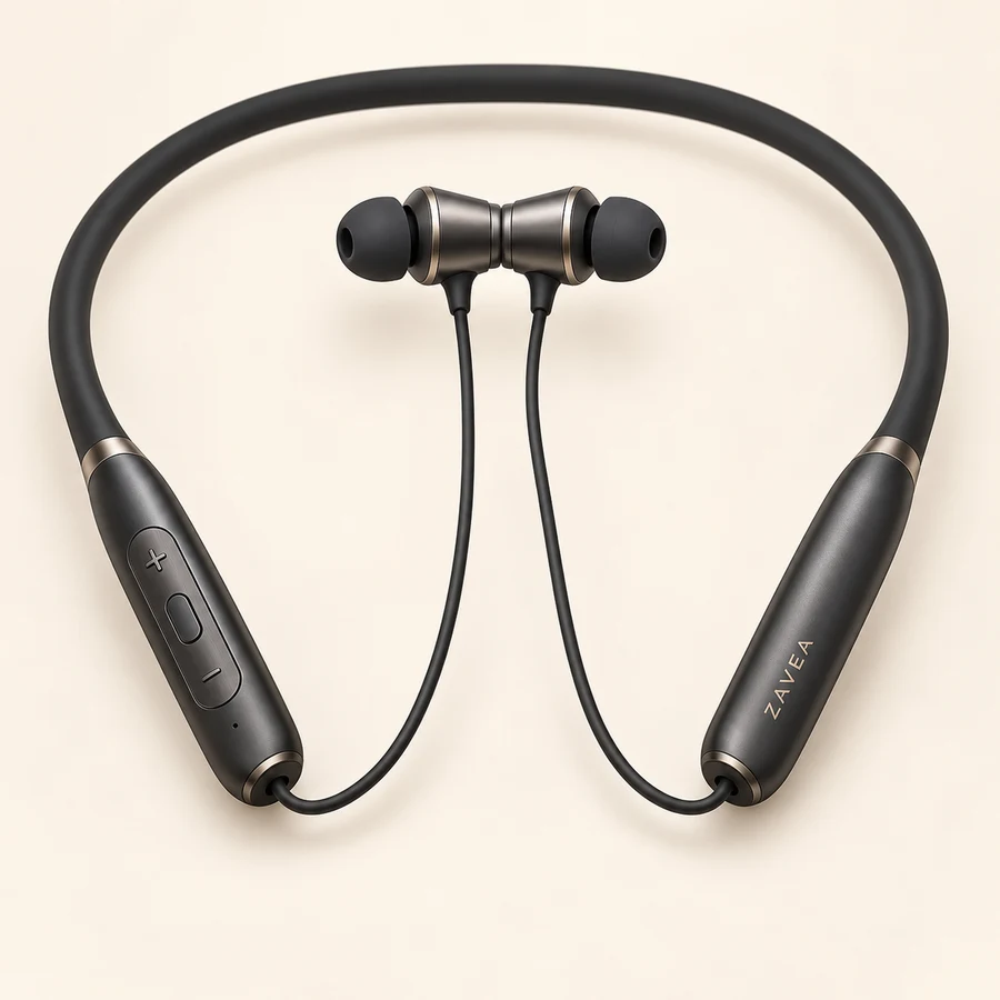 ZAVEA Trail — Magnetic sports neckband earphones · Graphite design preview