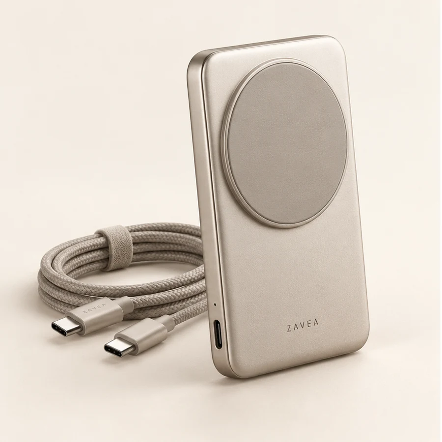 ZAVEA Air — 15W magnetic power bank · 10,000 mAh design preview