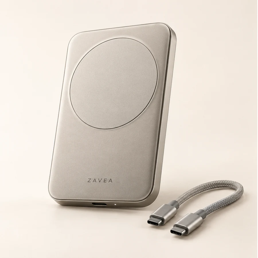 ZAVEA Air 25 — 25W magnetic wireless power bank · 10,000 mAh design preview