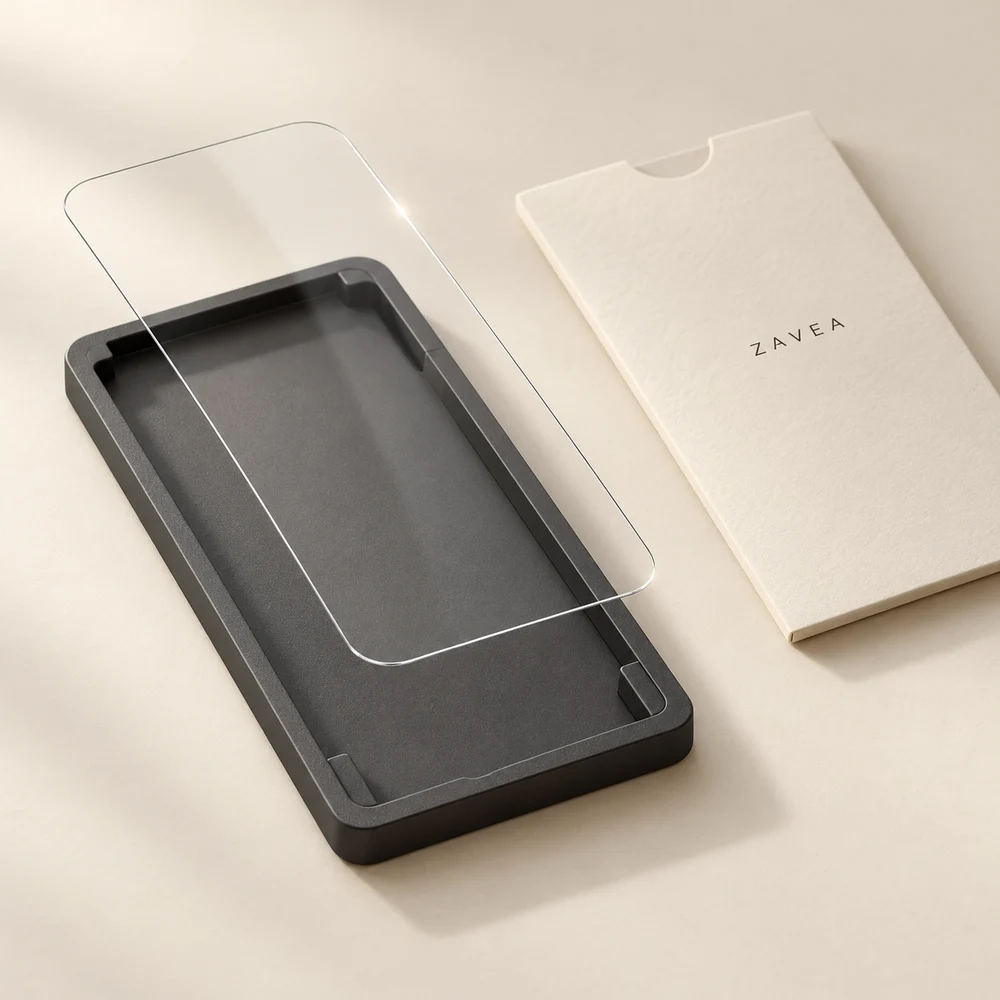 ZAVEA screen-protector and alignment-tray concept